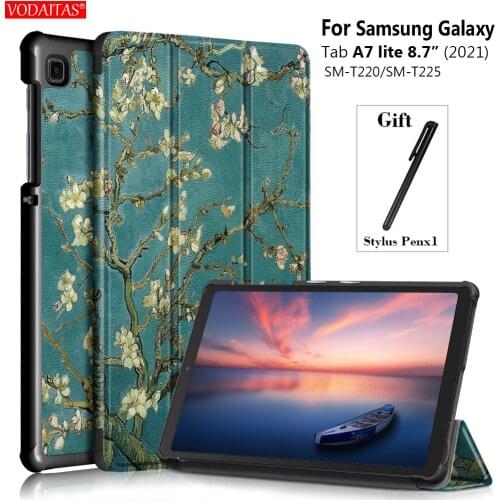 Smart Case For New Samsung Galaxy Tab A7 lite 8.7 inch 2021 SM-T220 SM-T225 Cover Funda Tablet Slim Magnetic Folding Stand Shell
