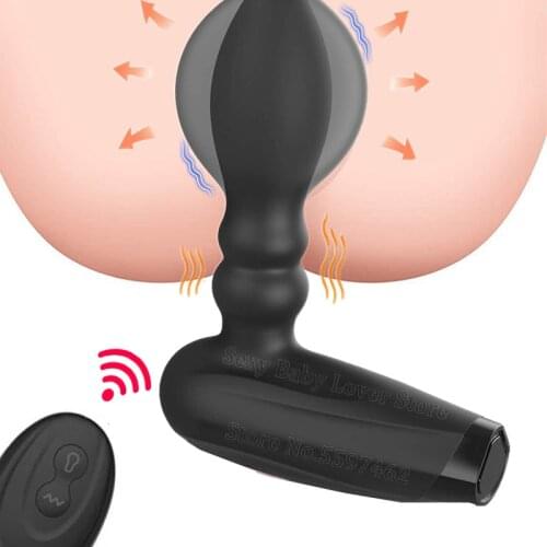 Wireless Remote Control Vibrating Butt Plug Male Prostate Massage Vibrator Inflatable Anal Expansion Adult Sex Toy For Men Women