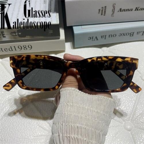 Women Rectangle Sunglasses 2021 Brand Designer Vintage Points Sun Glasses Men Narrow Square Eyewear Lady Driver Goggles UV400
