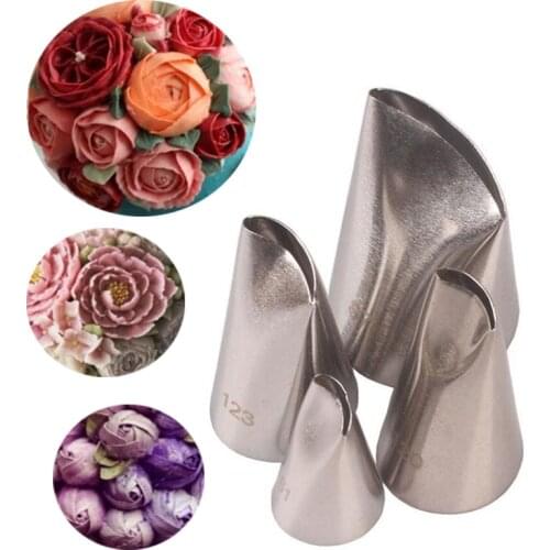 1PC/4PCS #81#120#123#874 Rose Flower Cake Decorating Tips Cream Icing Piping Fondant Rose Nozzle Pastry Tools Fondant Decoratin