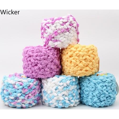 100g/ball Soft Moisture-absorbent Pompom Yarn Diy Anti-pilling Multi-color Fancy Yarn for Hand Knitting Cushion Scarf Shoes Hat