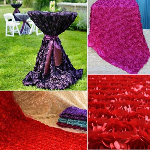 140cm*5Yard Satin fabric 3D Rose Flowers carpet Aisle Runner Marriage Decor Carpet Curtain For Wedding party Backdrop Decoration