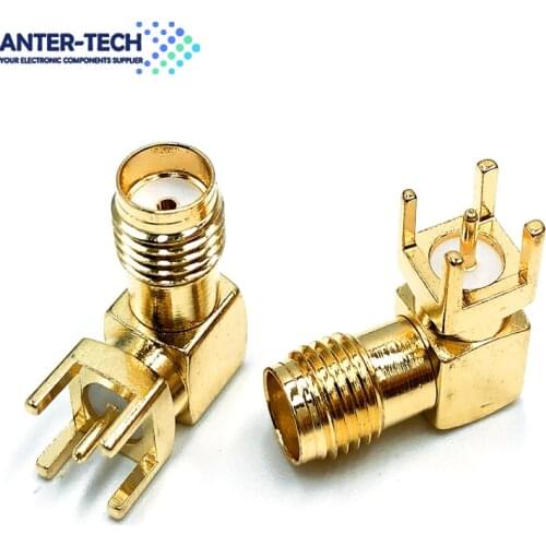 2/5/10PCS SMA Female Thru Hole plug Right Angle 90 DEGREE ( SMA-KWE ) PCB Mount Connector RF Adapter Best Quality