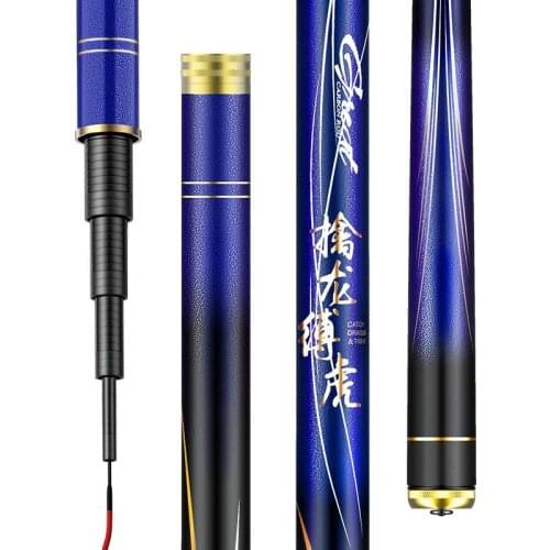 3.6m-9.0m 8H 12H Super Hard Black Pit Taiwan Fishing Rod Hand Pole 60T Carbon Fiber Telescopic Wedkarstwo Carp Fishing Sticks