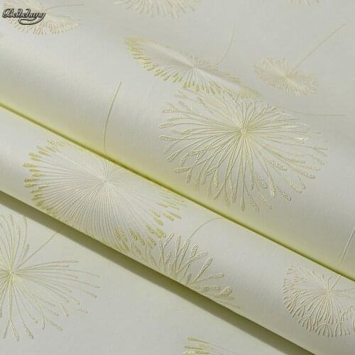 Beibehang Pressure three - dimensional non - woven warm bedroom full of luxurious Korean pastoral dandelion wallpaper
