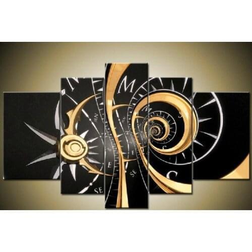 5pcs/set 100% Hand painted black Original High Quality Modern Abstract Wall Home Decor Decoration Oil Painting on Canvas