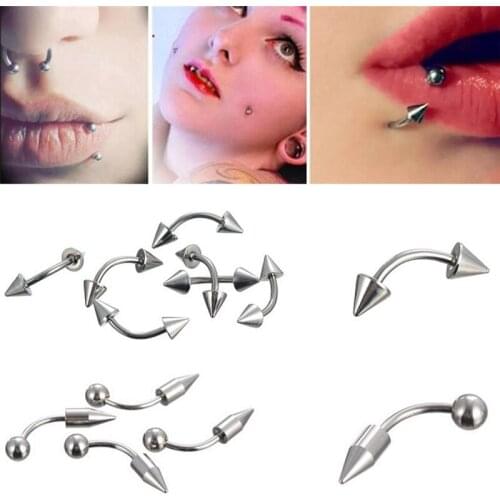 60/85PCS Stainless Steel Surgical Eyebrow Nose Lip Bead Ring Tongue Piercing Tragus Cartilage Earring Body Jewelry