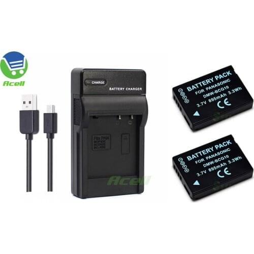 DMW-BCG10 Battery + USB Charger for Panasonic DMC-ZR3 DMC-3D1 DMC-TZ6 DMC-TZ7 DMC-TZ8 Camera Replace DMW-BCG10E DMW-BCG10PP