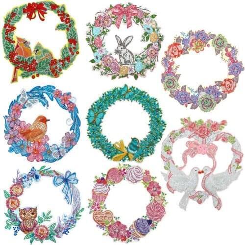 DIY Diamond Painting Animal Wreath Flower 5D Special Shape Partial Drill Crystal Diamond Art Kits Gift Door Home Wall Decor