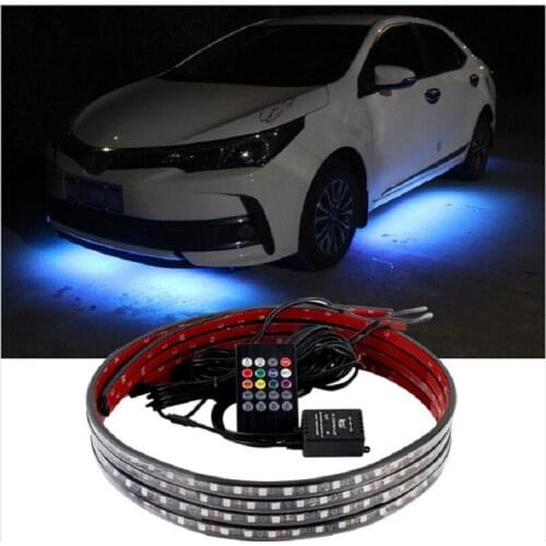 Car Underglow Flexible Strip LED With Remote Control RGB Voice Control Atmosphere Light Neon Lights Chassis Light Waterproof