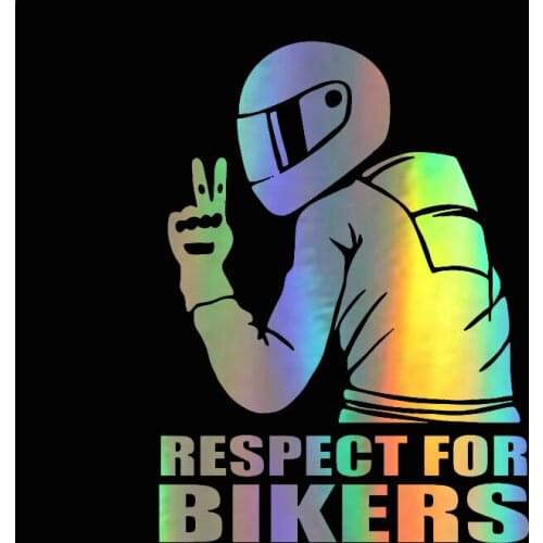 14*19cm Car Sticker Decal 3D Respect for Bikers Stickers On Car Auto Stickers and Decals Funny Motorcycle JDM Vinyl Car Styling