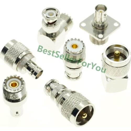 BNC MALE FEMALE TO UHF SO239 PL259 male female FLANGE RF Connector Adapter RIGHT ANGLE Test Converter