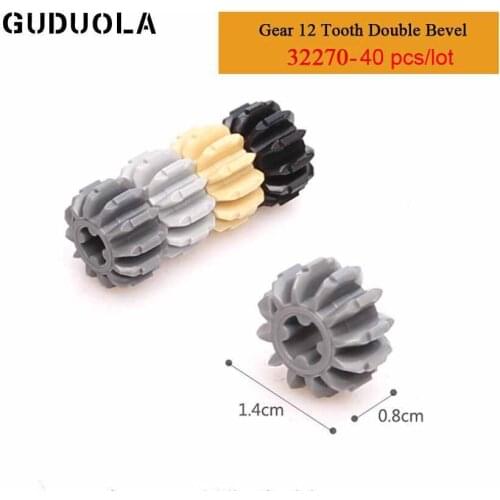 Guduola Parts 32270 Gear 12 Tooth Double Bevel Building Block MOC Model Assembles Particles Educational 40pcs/lot