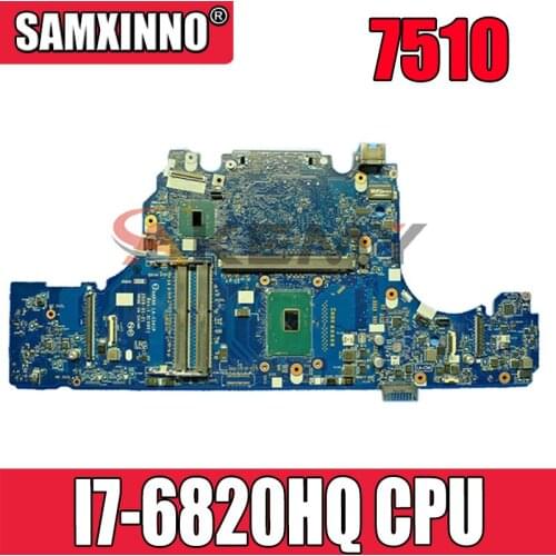 FOR DELL 7000 Series 7510 Notebook Motherboard 086PC0 86PC0 CN-086PC0 LA-C541P I7-6820HQ 100% working