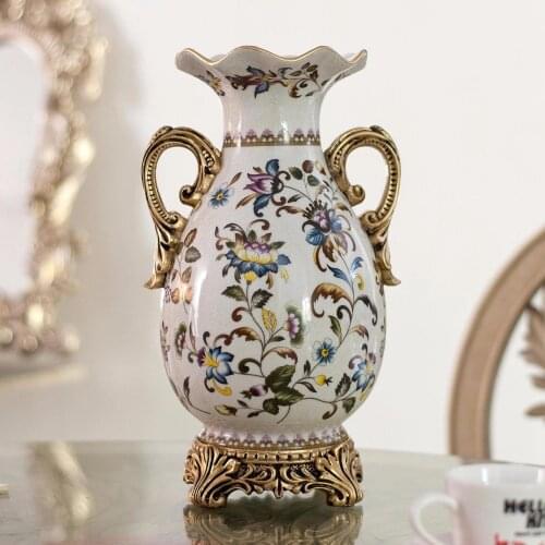European style retro porcelain vase ornaments Home Furnishing Decor living room large vase
