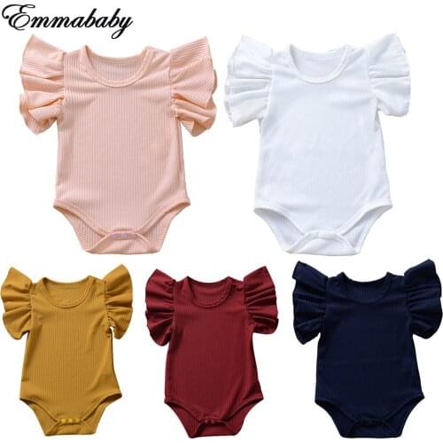 NEW 2020 Summer Newborn Infant Baby Girls Boys Cotton Outfits Jumpsuit Bodysuit hot sale unisex bodysuits