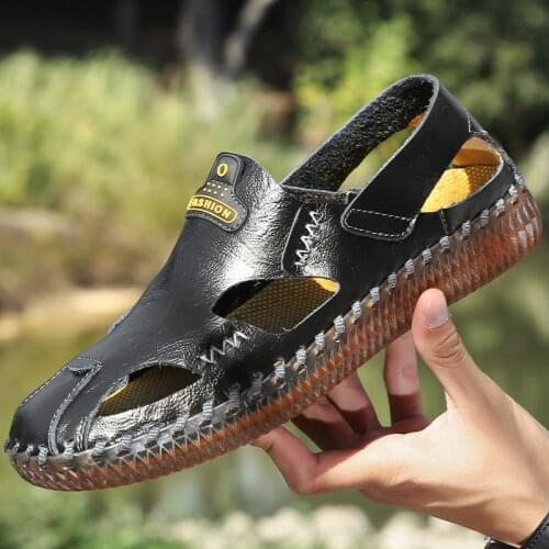 Summer male mens hombre couple for roman wear sport flip sandalia shoes playa man sandal casual mens sports leather sandale Man