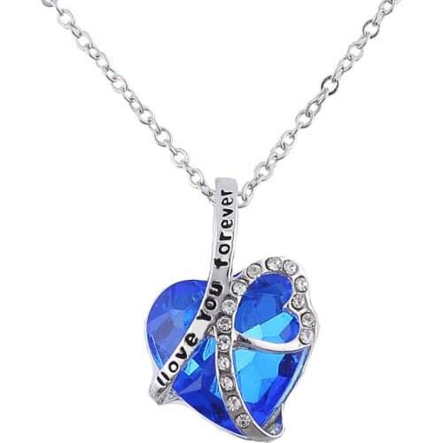 Trendytime fashion creativity i love you forever pendant necklace for women jewelry fashion heart romantic love wedding necklace