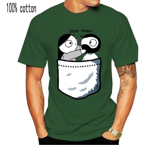 Pocket Catana And John Love Comic T-Shirt White Regular 100% Cotton 2018 Fashion Brand Men Tops StreetWear T-shirt Solid Color