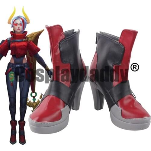 LOL The Grand Duelist Lunar Beast Fiora Laurent Cosplay Shoes Heel Boots Booties S008