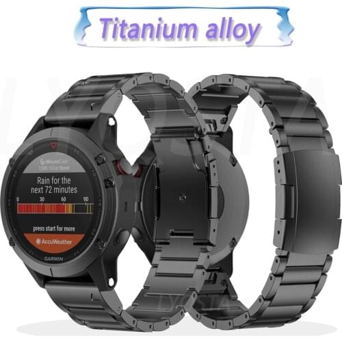 For Garmin Fenix 6 Pro 5 6 5X 6X 3/3HR 5 Plus Wristband Quick Fit 26 22mm Titanium Alloy Watch Band For Forerunner 935/945 Strap