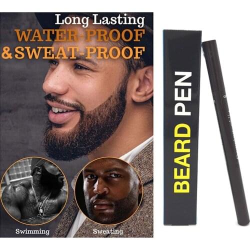 Beard Pen Beard Filler Pencil And Brush Male Mustache Repair Shape Effective Enhance Facial Hair Convenient