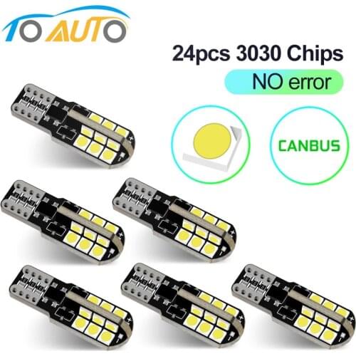 6pcs Canbus T10 W5W Led Canbus WY5W Bulbs Error Free 194 168 LED Super Bright Car Interior Light Clearance Side Marker Auto Lamp