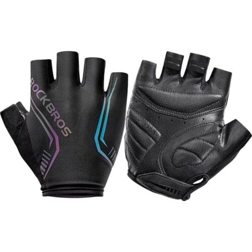 ROCKBROS Cycling Anti-Slip Anti-Sweat Men Women Half Finger Gloves Breathable Anti-Shock Sports Gloves MTB Bicycle