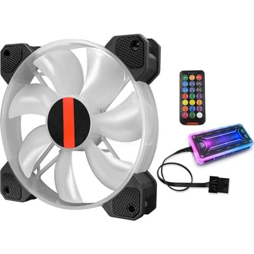 12cm Desktop PC Computer Case Cooling Fan with LED Lights Color Changing RGB Chassis Fan Controller Remote Control