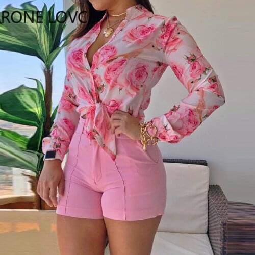 Women Floral Print Long Sleeve Drawstring Hem Loose Blouse Long Sleeve Shirt Women Tops and Blouses