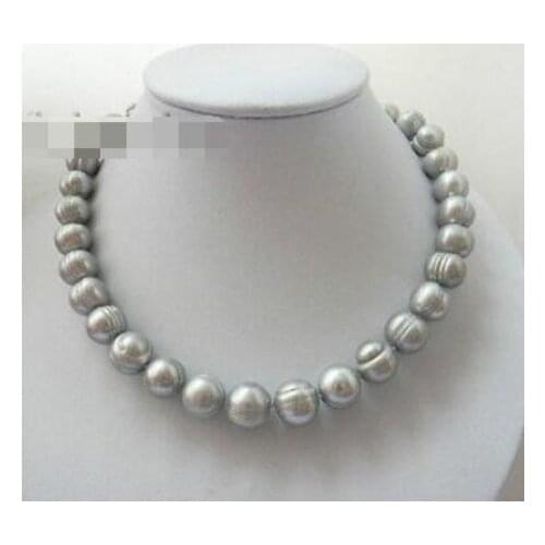 10-11mm Gray Round Freshwater Pearl Necklace