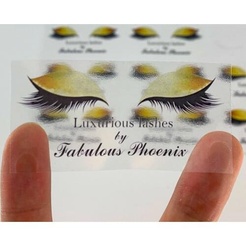 100 Pcs Custom Personalized Clear Stickers, Logo, Eyelashes Stickers, Lip Balm Lipstick Labels, Lipgloss Tubes Stickers