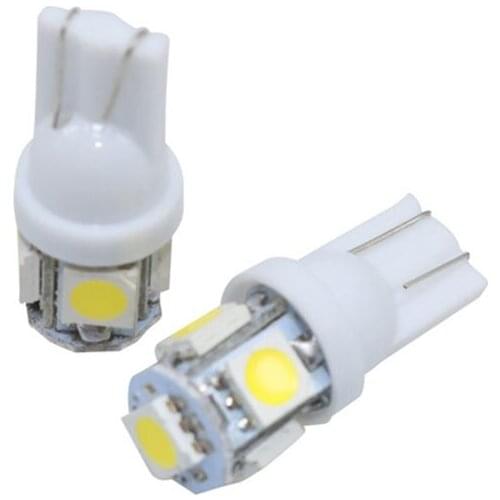 100 pcs T10 LED Signal Bulb Car Interior Dome Reading Light 12V Auto Trunk Door Side License Plate Luggage Lamp 5050 5SMD White