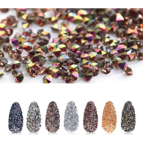 1440pcs SS2 Pointback Glass Rhinestones Nails Decoration Small Crystals Korean Style Shiny DIY Accessores Glue On Nails Stones