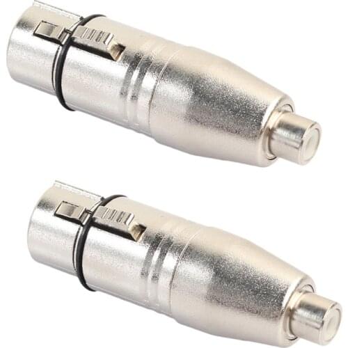 2Pcs XLR to RCA Adapter, RCA Female to XLR Female Adapter Jack Plug Adapter