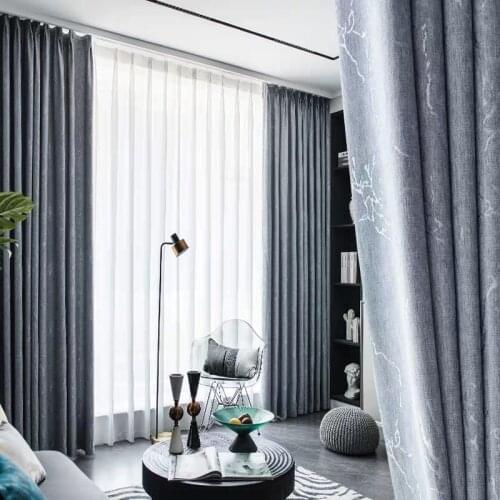 300cm Height Grey Window Blackout Curtain for Living Room Bedroom Luxury Elegant Style High Shading Drapes Custom Made