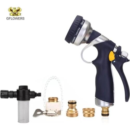 8 Function Zinc Alloy Garden Water Sprayers For Watering Lawn Spray Water Nozzle Car Washing Cleaning Sprinkle Tools Water Gun