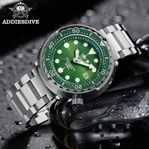Addies Dive Mens Watch Super Bright Dial 300M Waterproof 316L Stainless Steel Watch Sapphire Crystal NH35 Automatic Watches