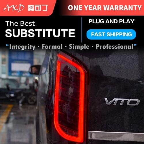AKD tuning cars Tail lights For Benz VITO V250 V260 V260L Maybach Type Taillights LED DRL Running lights Fog lights Rear park