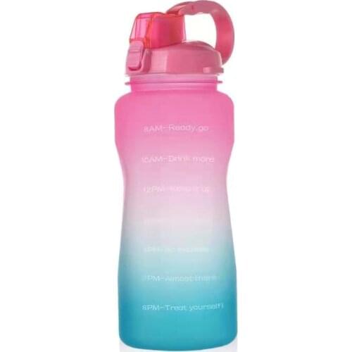 High Capacity Water Bottle Unique Time Markings With Straw Leakproof Tritan BPA Free Fitness Gym Outdoor Sports Large Jug