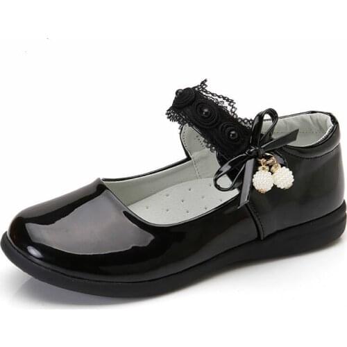 Big Children Girl 2021 Fashion Princess Flower Dance Patent Leather Single Shoes Girl Casual Soft Party Shoes Kids