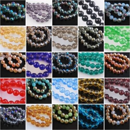 New Round 96Faceted Glass Crystal Spacer Beads Craft Jewelry Finding 8mm Charms