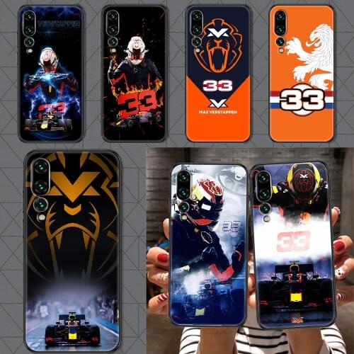 F1 Number 33 Racer Phone case For Huawei P Mate P10 P20 P30 P40 10 20 Smart Z Pro Lite 2019 black 3D cover luxury prime pretty