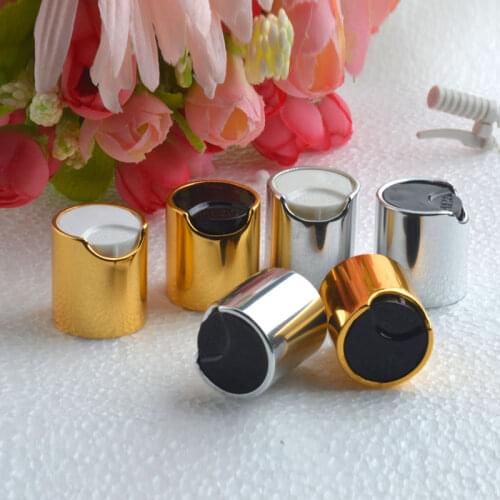 20/410 24/410 gold silver disc press lid for plastic glass bottle for lotion emulsion serum shampoo body lotion bottle