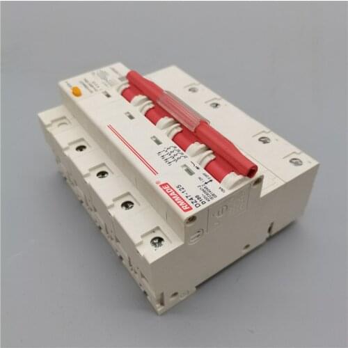 Dz47LE-125 Three-phase Four Wire Leakage Protector 4P + N Vacuum Circuit Breaker Air Switch 63A 80A100A 125A
