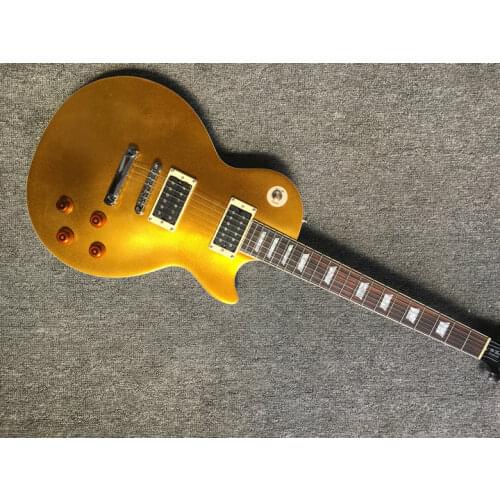Guitar, electric guitar gold colour chrome hardware mahogany wood body and neck guitar free shipping