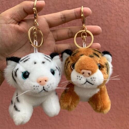 Exquisite popular Simulation tiger keychain tiger paw pendant plush creative doll jungle animal birthday soft christmase gift