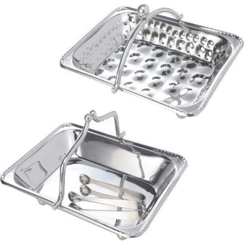 Stainless steel towel basket portable hot towel basket hotel KTV room towel tray towel dish