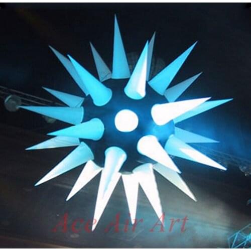 Bueatiful Ceiling decoration inflatable blue ball with LED Lights for Night Club, Party