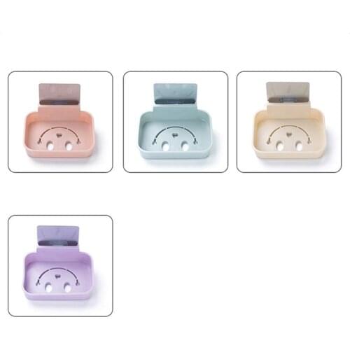 Creative Drain Soap Box Self Adhesive Wall Mount Soap Holder Bathroom Accessories Plastic Soap Dish Shelf